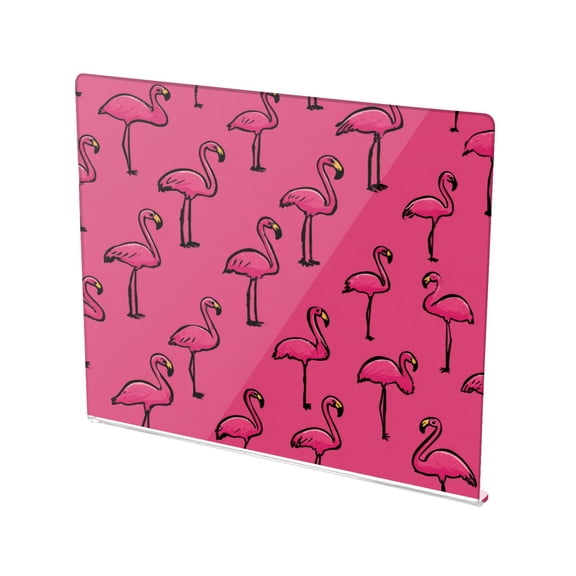 13.4" x 16.5" Food-Grade Acrylic Cutting Board Non-Slip Kitchen Chopping Board Seamless Pattern Of Pink Flamingos