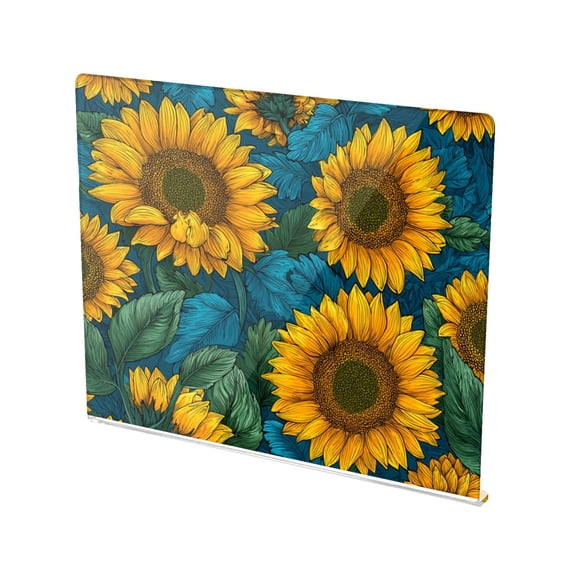 13.4" x 16.5" Food-Grade Acrylic Cutting Board Non-Slip Kitchen Chopping Board Seamless Pattern Of Sunflowers