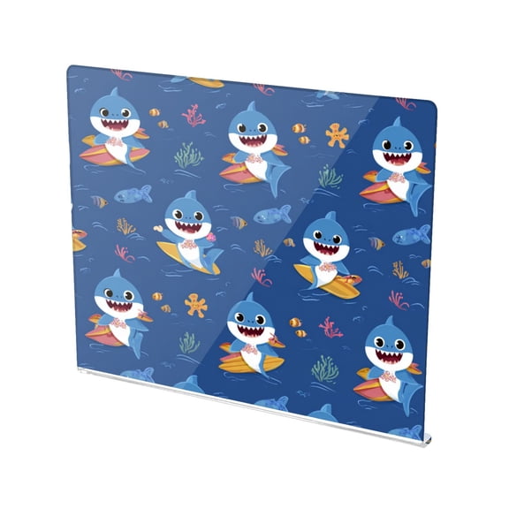 13.4" x 16.5" Food-Grade Acrylic Cutting Board Non-Slip Kitchen Chopping Board Shark Ocean Adventure