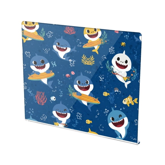 13.4" x 16.5" Food-Grade Acrylic Cutting Board Non-Slip Kitchen Chopping Board Shark Playtime Vibes