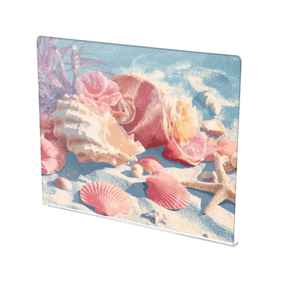 13.4" x 16.5" Food-Grade Acrylic Cutting Board Non-Slip Kitchen Chopping Board Shell and Conch Pattern