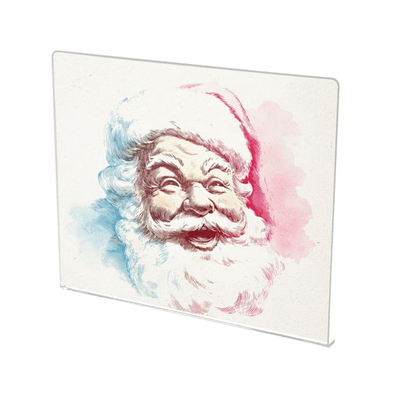 13.4" x 16.5" Food-Grade Acrylic Cutting Board Non-Slip Kitchen Chopping Board Smiling Cute Santa Claus