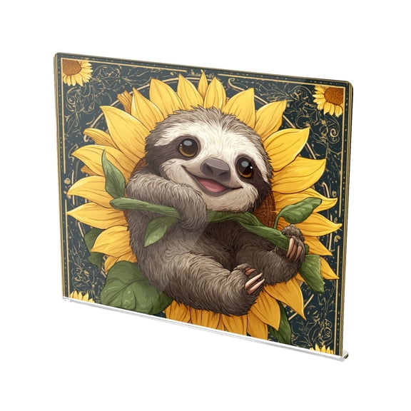 13.4" x 16.5" Food-Grade Acrylic Cutting Board Non-Slip Kitchen Chopping Board Smiling Happy Baby Sloth