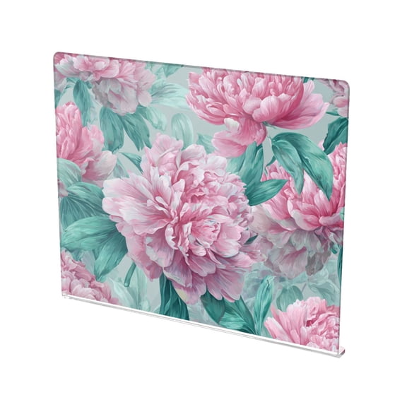 13.4" x 16.5" Food-Grade Acrylic Cutting Board Non-Slip Kitchen Chopping Board Soft Pink Peony Pattern