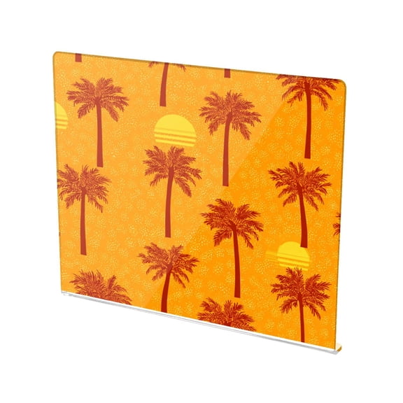 13.4" x 16.5" Food-Grade Acrylic Cutting Board Non-Slip Kitchen Chopping Board Stylized Palm Trees