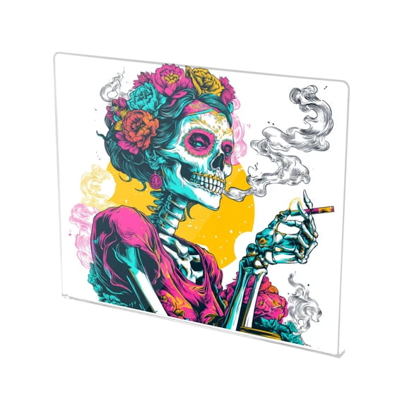 13.4" x 16.5" Food-Grade Acrylic Cutting Board Non-Slip Kitchen Chopping Board Surrealist Skeleton Queen