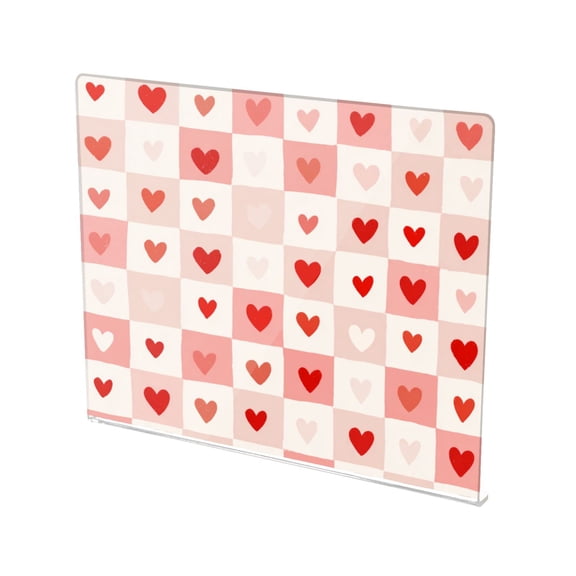 13.4" x 16.5" Food-Grade Acrylic Cutting Board Non-Slip Kitchen Chopping Board Sweetheart Grid Of Love