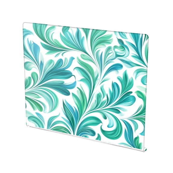 13.4" x 16.5" Food-Grade Acrylic Cutting Board Non-Slip Kitchen Chopping Board Teal Swirl Damask Pattern