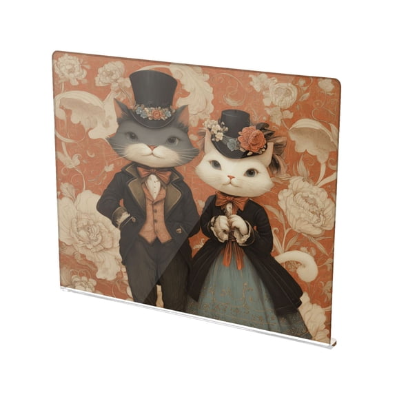 13.4" x 16.5" Food-Grade Acrylic Cutting Board Non-Slip Kitchen Chopping Board Two Cute Anthropomorphic Cats