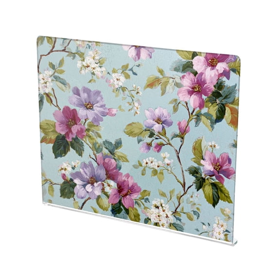 13.4" x 16.5" Food-Grade Acrylic Cutting Board Non-Slip Kitchen Chopping Board Vintage Floral Pattern