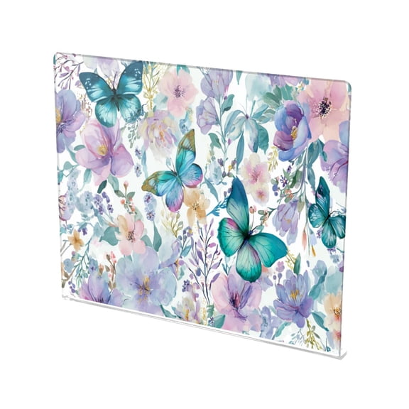 13.4" x 16.5" Food-Grade Acrylic Cutting Board Non-Slip Kitchen Chopping Board Watercolor Butterflies Pattern