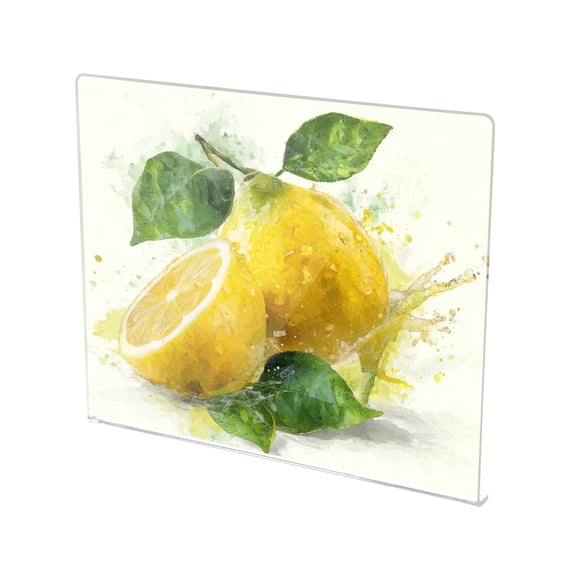 13.4" x 16.5" Food-Grade Acrylic Cutting Board Non-Slip Kitchen Chopping Board Watercolor Lemon Pattern