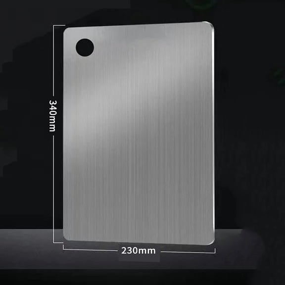 13.4x9in Double Sided Stainless Steel Cutting Board with Hanging Hole Non-Slip Kitchen Chopping Board for Meat Vegetables Fruit Professional Chef Food Prep 0.31" Thick
