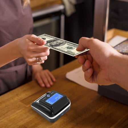 YUQXICC 13.5*14.5*7.5cm Portable Counterfeit Bill Detector Accurate Money Detecto for Car/Office/Home with Total Value Display