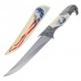 thumbnail image 1 of 13.5" American Eagle Flag Collector Etched Blade Hunting Knife with Scabbard, 1 of 8