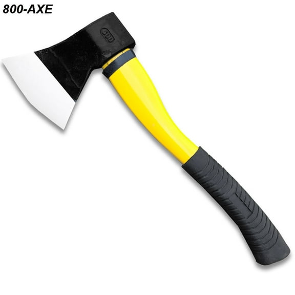 13.5" Black And Yellow Camping Axe Black Metal Handle With Carbon Steel Head