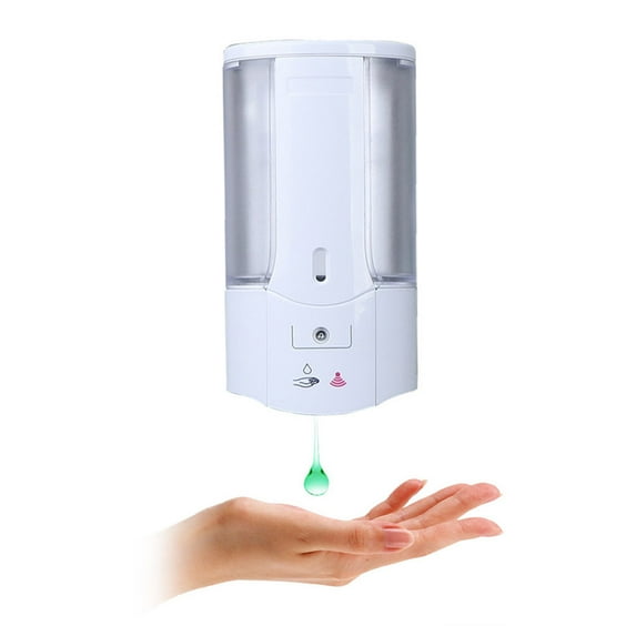 13.5 Fl.Oz Automatic Soap Dispenser, Wall Mount Touchless Sensor for Liquid & Gel, Battery Powered (4 AA, Not Included), for Home Kitchen Bathroom Sink, 3.7"X7.1"X3.3",White, By Preplabs