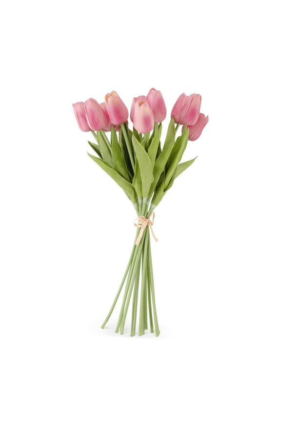 13" Real Touch Mauve Tulips Spring Flowers for Easter - 12 Stem Bundles