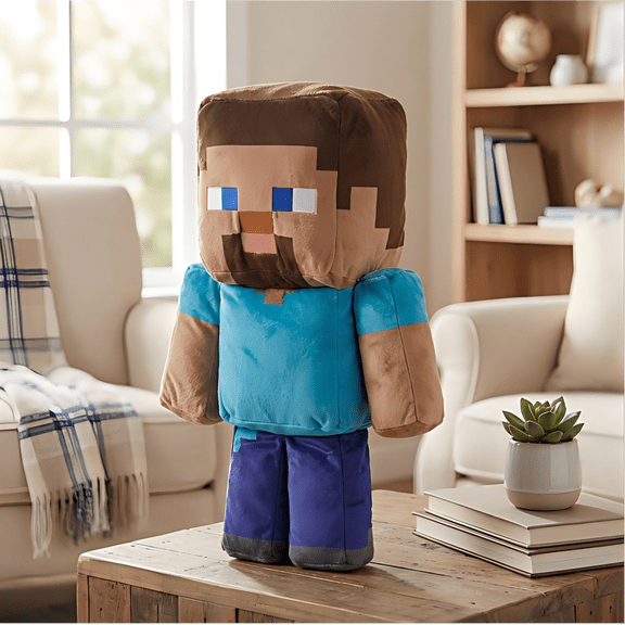 13.5 Inch Pixel-Style Human Figure Stuffed Plush, Soft Video Game Character Collectible Toy