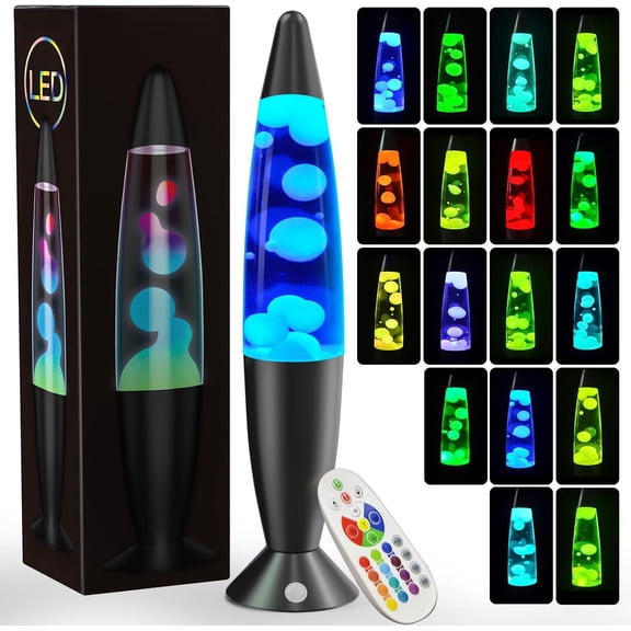 13.5 Inch Relaxing Mood NYANTONt YANTON with Remote 17 Color Changing Small Liquid Motion Lamp for Kids and Adults Retro Lamp Teen Room Decor LED Black Blue Pink Red Purple Classic Motion Lamp