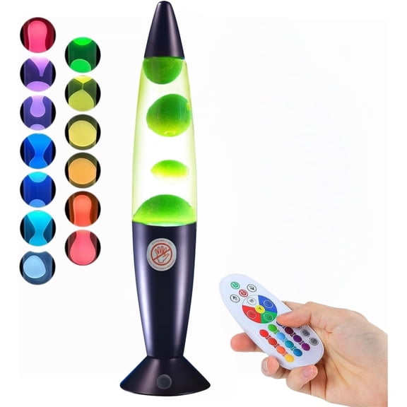 13.5" LED Liquid Motion Lamp - Versatile Remote Control for 17 Unique Color Transitions, Soothing Liquid Night Light, Perfect for Home Decor, Living Room, Office, Bedroom
