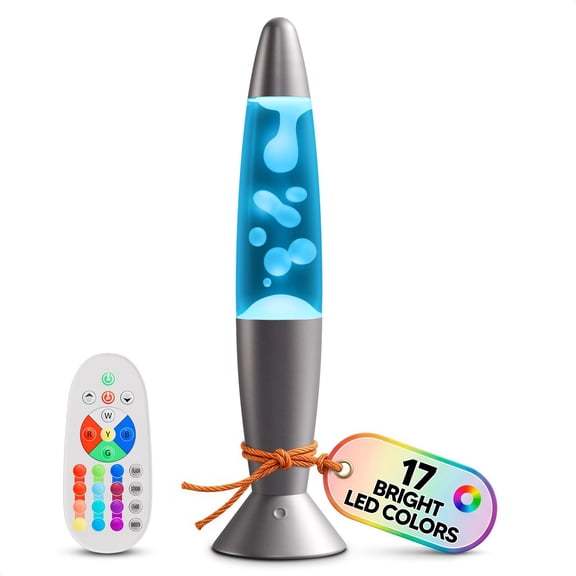 13.5" Led Liquid Motion Lamp With Remote Control - 17 Color Changing Decorative Mood Light For Bedroom Living Room Or Office Dynamic Retro Sensory 4 Modes & 8-hour Auto Off Night