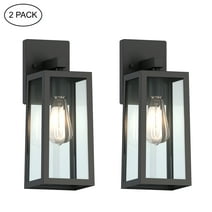 13.5" Outdoor Light Fixtures Wall Sconces Exterior Wall Lights for House, Porch, Doorway, with Rising Sun Black Finished and Trapezoid Shade 2-Pack