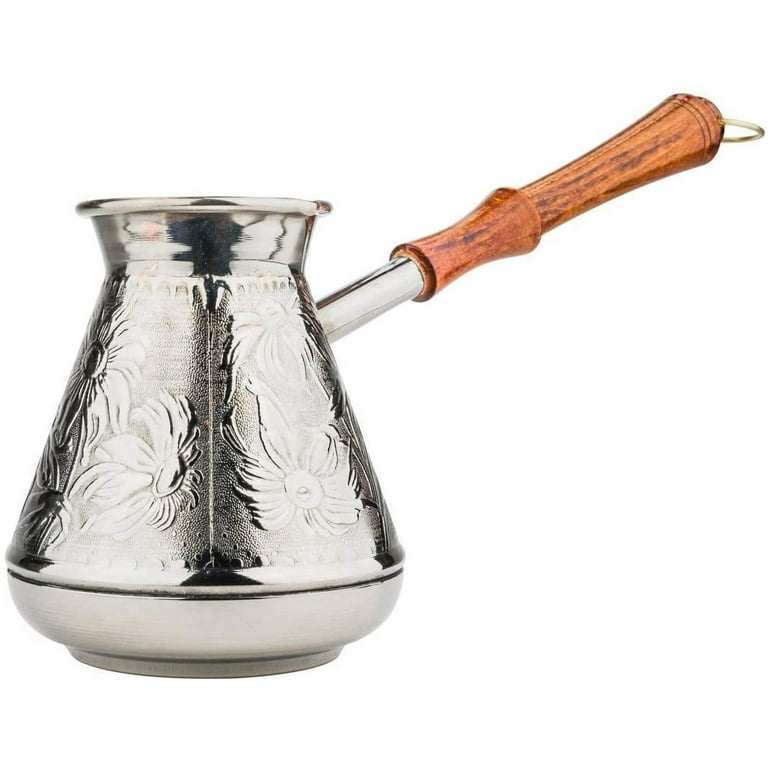 13.5 Oz./400 ml Thick Solid Copper Coffee Pot, Turkish Greek