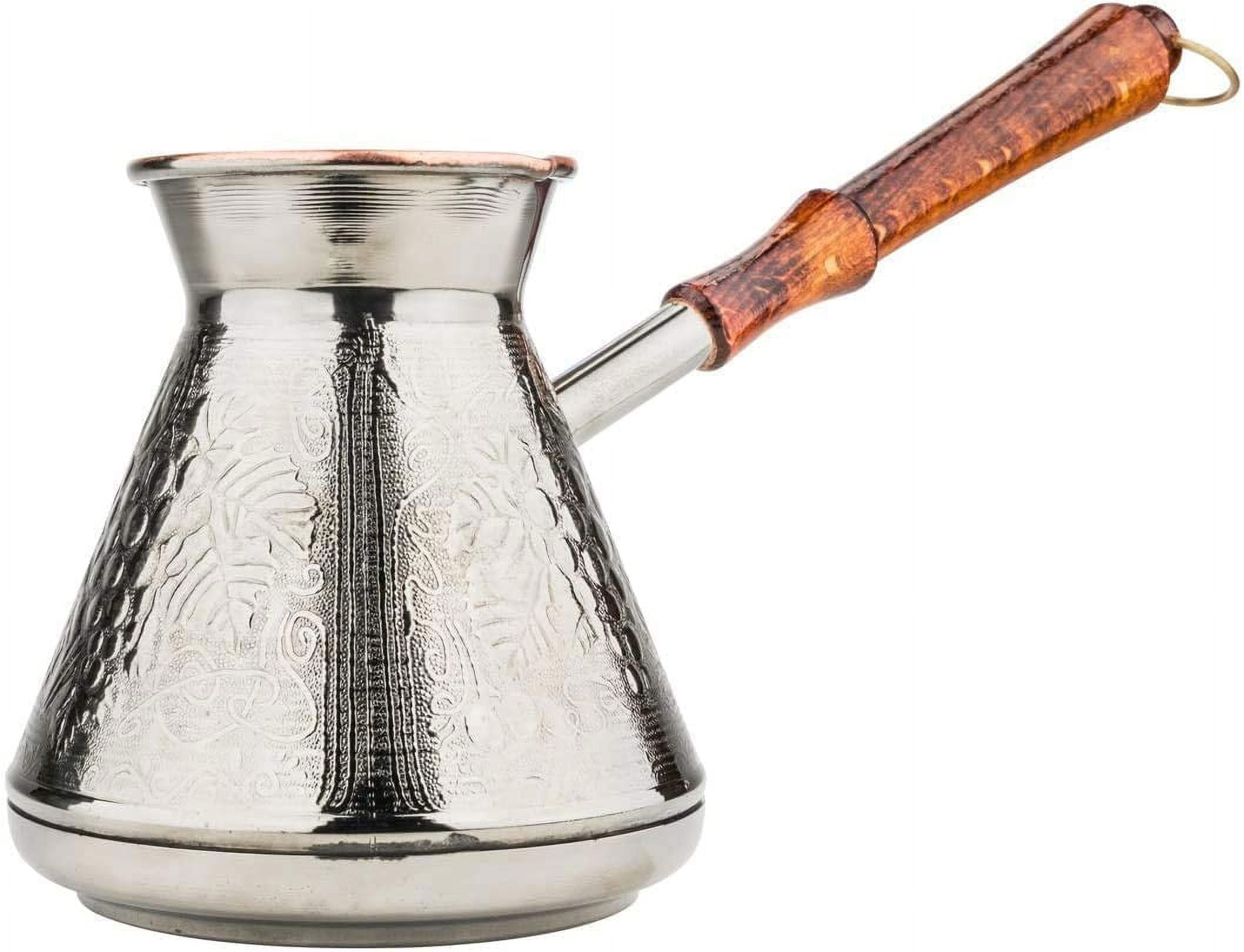 Hot Coffee In Traditional Turkish Cup, Copper Cezve (turka