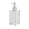 thumbnail image 1 of 13.5 Oz Clear Plastic Soap Dispenser with Rust Proof Pump, Refillable Liquid Hand Soap Dispenser for Bathroom and Kitchen, Water Ripple Design (Square, Translucent White), 1 of 5