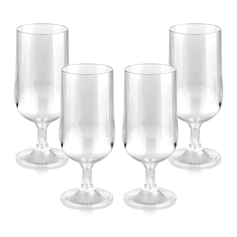 13.5 Oz - Unbreakable Stemmed Drinking Glasses (Set of 4), Shatterproof,  Reusable, Stackable Plastic Wine Glasses, Goblet, Dishwasher Safe, Perfect  for Poolside, Indoor Outdoor, Camping - Walmart.com