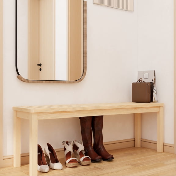 13.5" Wide Seating Wood Bench | For Bedroom, Provide Comfortable Sitting