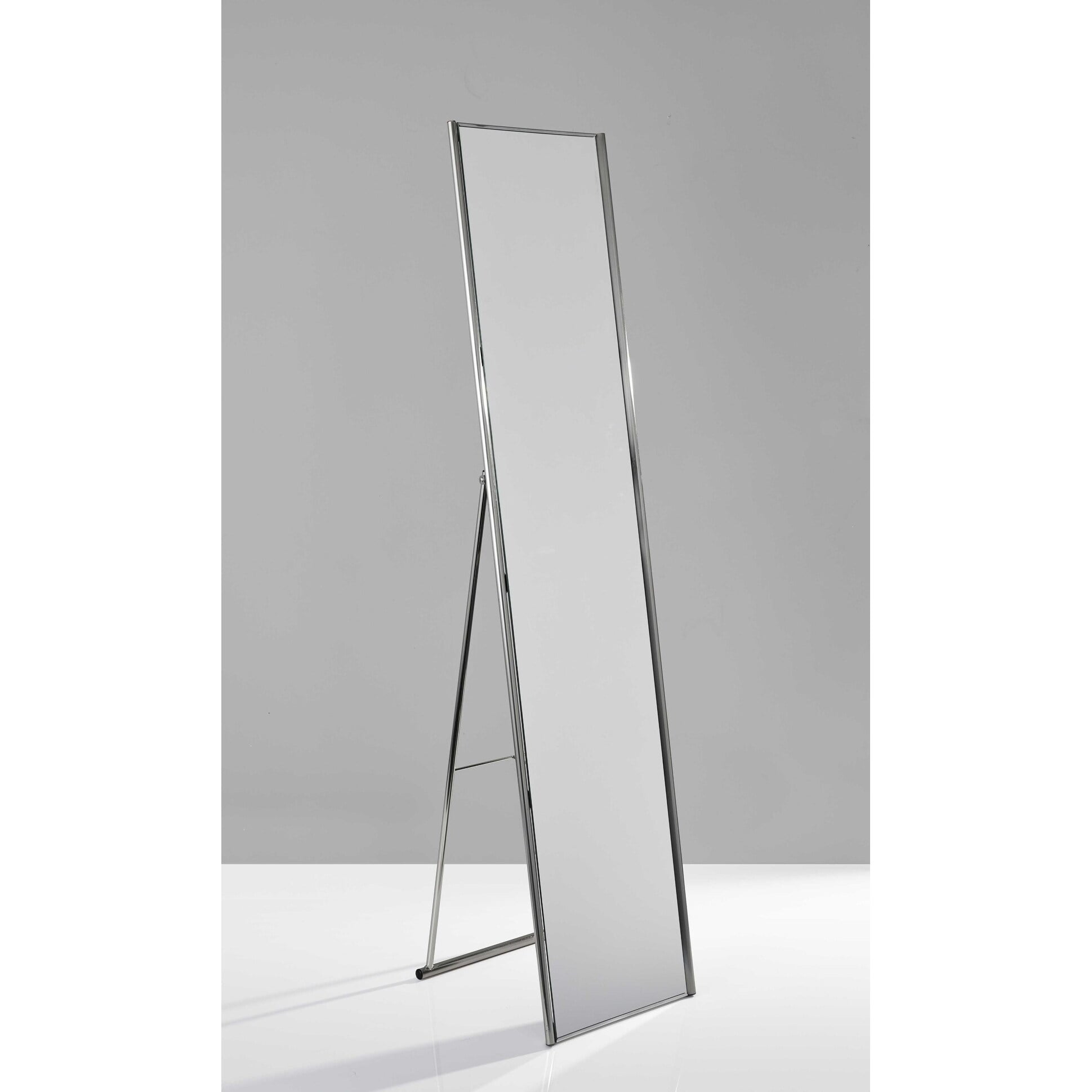 Elegant Full-Length Brushed Steel Freestanding Mirror