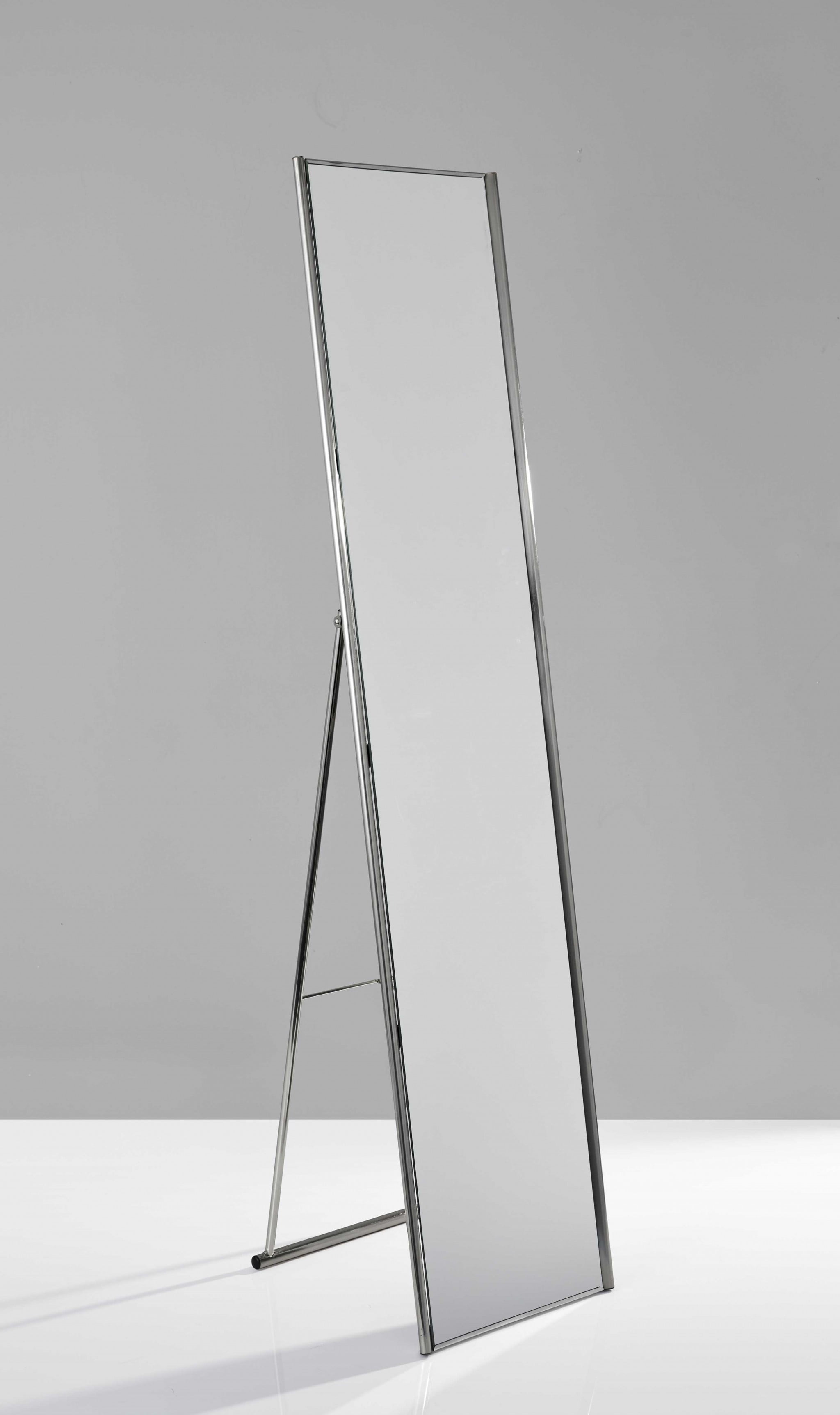 Elegant Full-Length Brushed Steel Freestanding Mirror