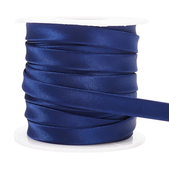 13.5 Yard Satin Bias Tape 0.4inch Wide Double Fold Satin Binding Bias Ribbon for Cheongsam Decoration Clothing Seaming Piping Dark BlueDIY