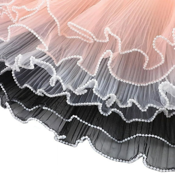 13.5 Yards Flower Wrapping Mesh Paper, Bouquet Floral Packaging Paper with Pearl Edge, (Black, White,