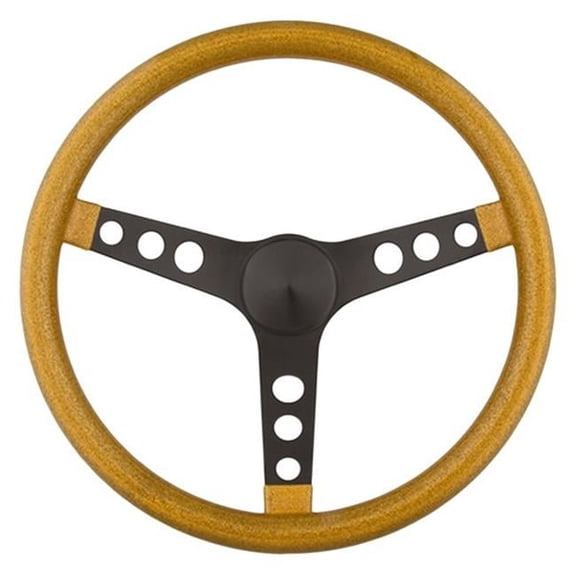 13.5 in. 3-Spoke Design Metal Flake Series Steering Wheel - Black