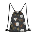 thumbnail image 1 of 13.5 x 16.5 Inch Halloween Pattern of Waterproof Drawstring Backpack with Shoe Compartment – Lightweight Dry Wet Separation Gym Bag for Men Women & Teens, 1 of 5