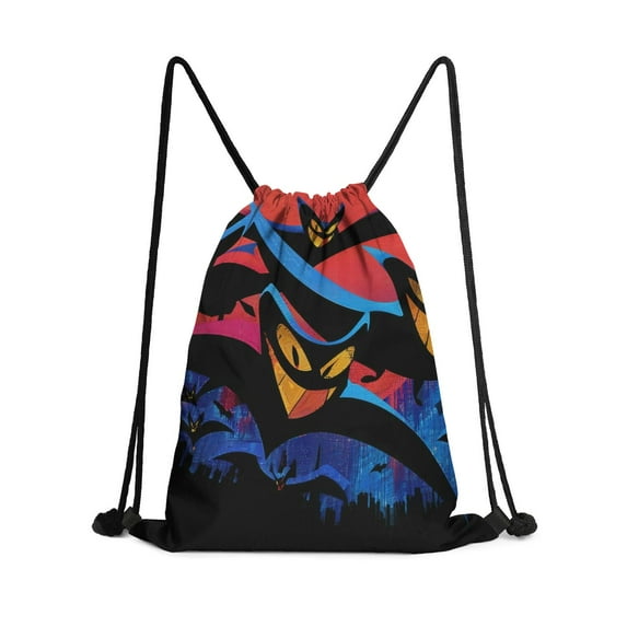 13.5 x 16.5 Inch Halloween Pattern of Waterproof Drawstring Backpack with Shoe Compartment – Lightweight Dry Wet Separation Gym Bag for Men Women & Teens