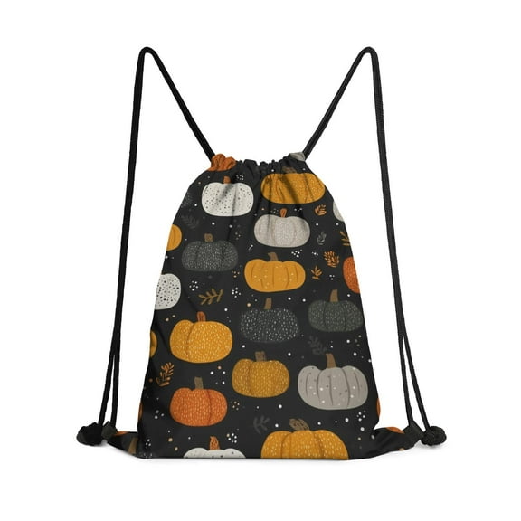 13.5 x 16.5 Inch Halloween Pattern of Waterproof Drawstring Backpack with Shoe Compartment – Lightweight Dry Wet Separation Gym Bag for Men Women & Teens