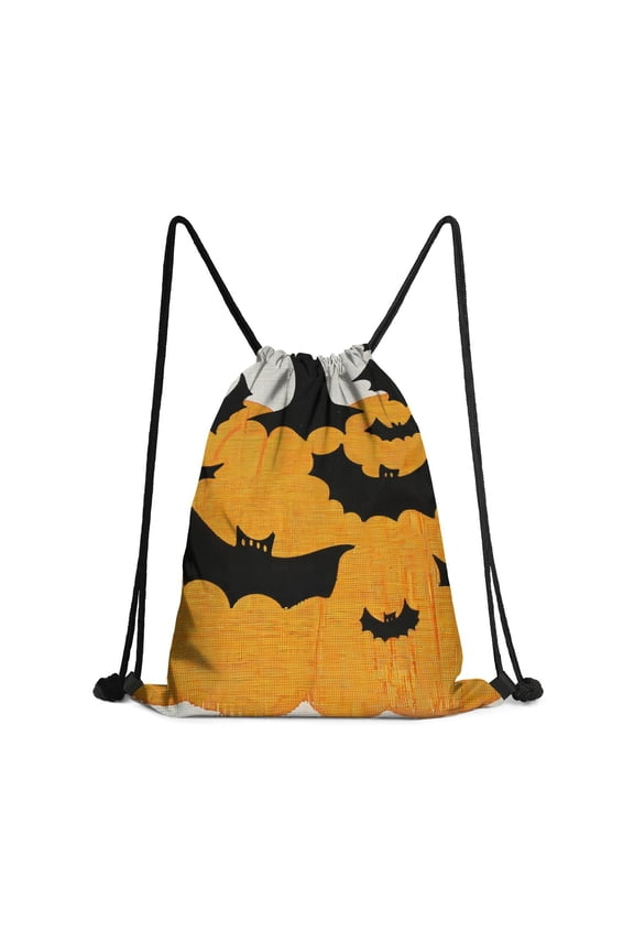 13.5 x 16.5 Inch Halloween Pattern of Waterproof Drawstring Backpack with Shoe Compartment – Lightweight Dry Wet Separation Gym Bag for Men Women & Teens