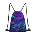 thumbnail image 1 of 13.5 x 16.5 Inch Halloween Pattern of Waterproof Drawstring Backpack with Shoe Compartment – Lightweight Dry Wet Separation Gym Bag for Men Women & Teens, 1 of 5