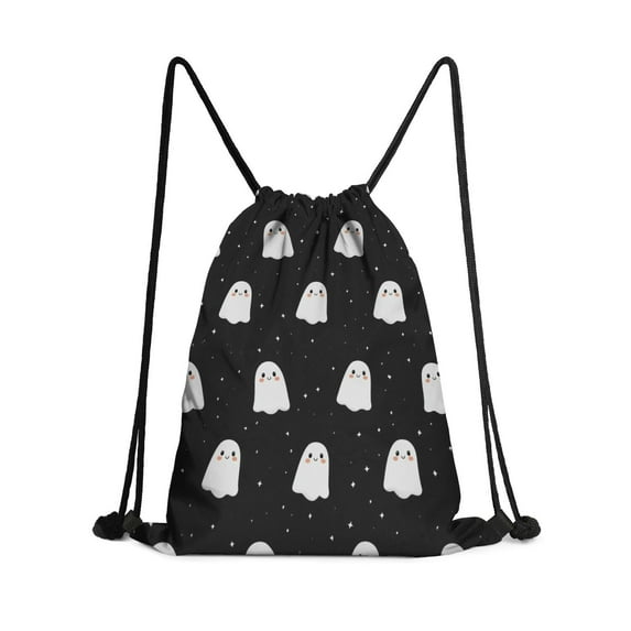 13.5 x 16.5 Inch Halloween Pattern of Waterproof Drawstring Backpack with Shoe Compartment – Lightweight Dry Wet Separation Gym Bag for Men Women & Teens