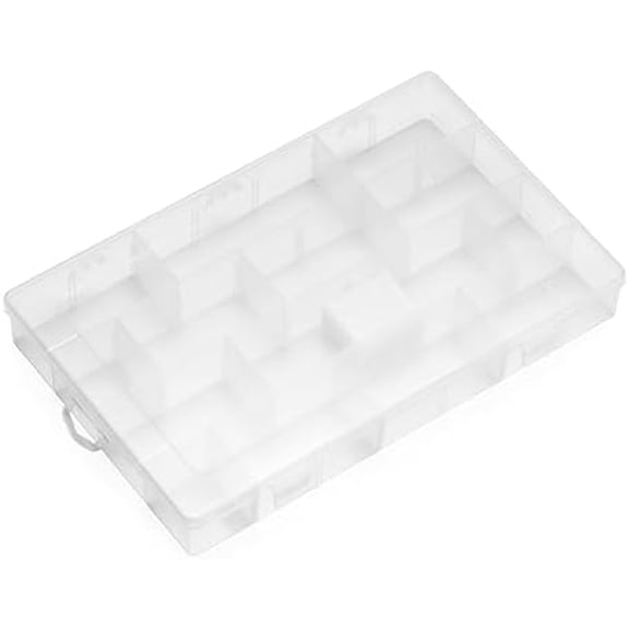 13.5" x 8.5" Clear Adjustable Plastic Storage Case Organizer with Removable Dividers for Beads, Office Supplies & Crafts, Customizable Compartments, 6 Pack$$Art & Craft