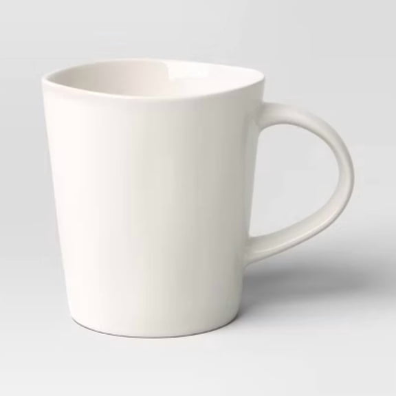 13.53 fl oz Stoneware Aralia Organic Mug Sour Cream - Threshold