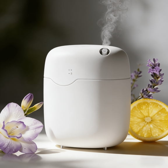 13.53oz Waterless Essential Oil Diffuser for Home, Smart APP Control Machine with Timer Auto Shut-Off, Large Coverage 500-1000M Quiet Ultrasonic-Free Air Pump Diffuser for Bedroom Office Spa (White)