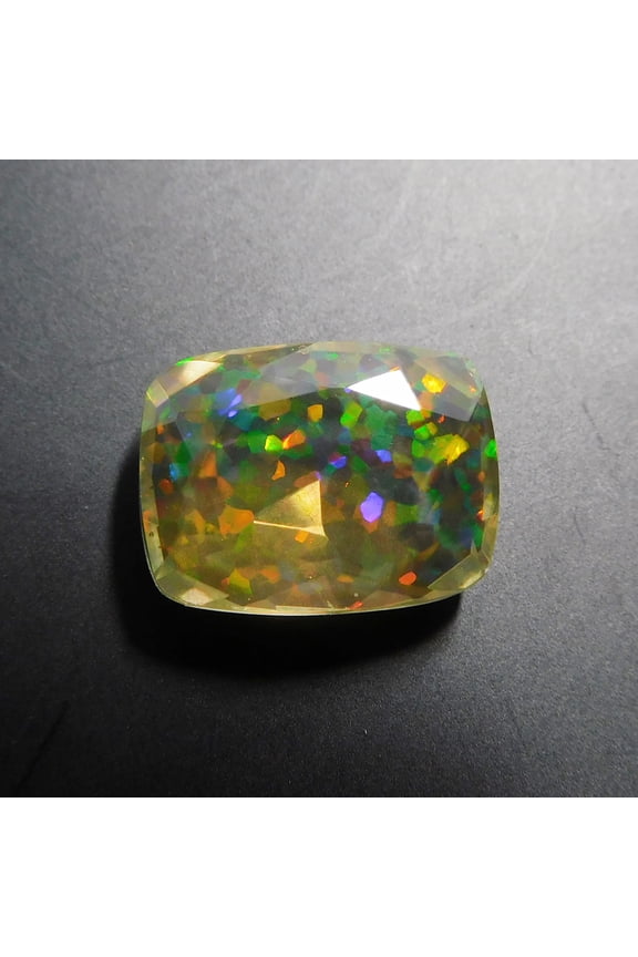 13.55 Ct For Ring Cushion Cut Lab-Created Fire Opal CERTIFIED Loose Gemstone