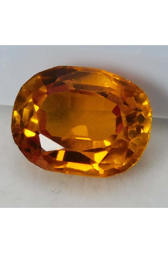 13.57 Ct Oval Cut Sparkling Gem Ring Size Natural Fire Orange Sapphire CERTIFIED