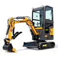 thumbnail image 1 of 13.5HP Mini Excavator With EPA GAS Engine Crawler Hydraulic 1 Ton Small Digger Enclosed Cab Excavator for Construction Work Gardens and Farm, 1 of 8