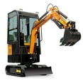thumbnail image 1 of 13.5HP Mini Excavator With EPA GAS Engine Crawler Hydraulic 1 Ton Small Digger Enclosed Cab Excavator for Construction Work Gardens and Farm, 1 of 9